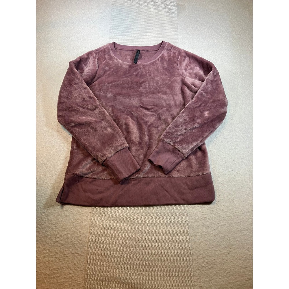 Gaiam Womens Plum‎ Purple High Pile Fleece Pullover Sweatshirt Size M Crew Neck